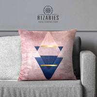 Thumbnail for SuperSoft Pink Navy Geo Throw Cushion