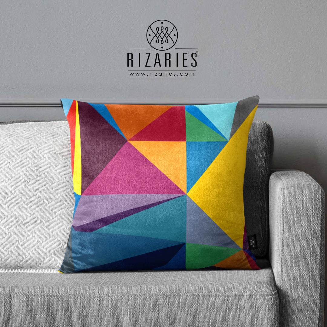 SuperSoft Colorful Triangle Throw Cushion