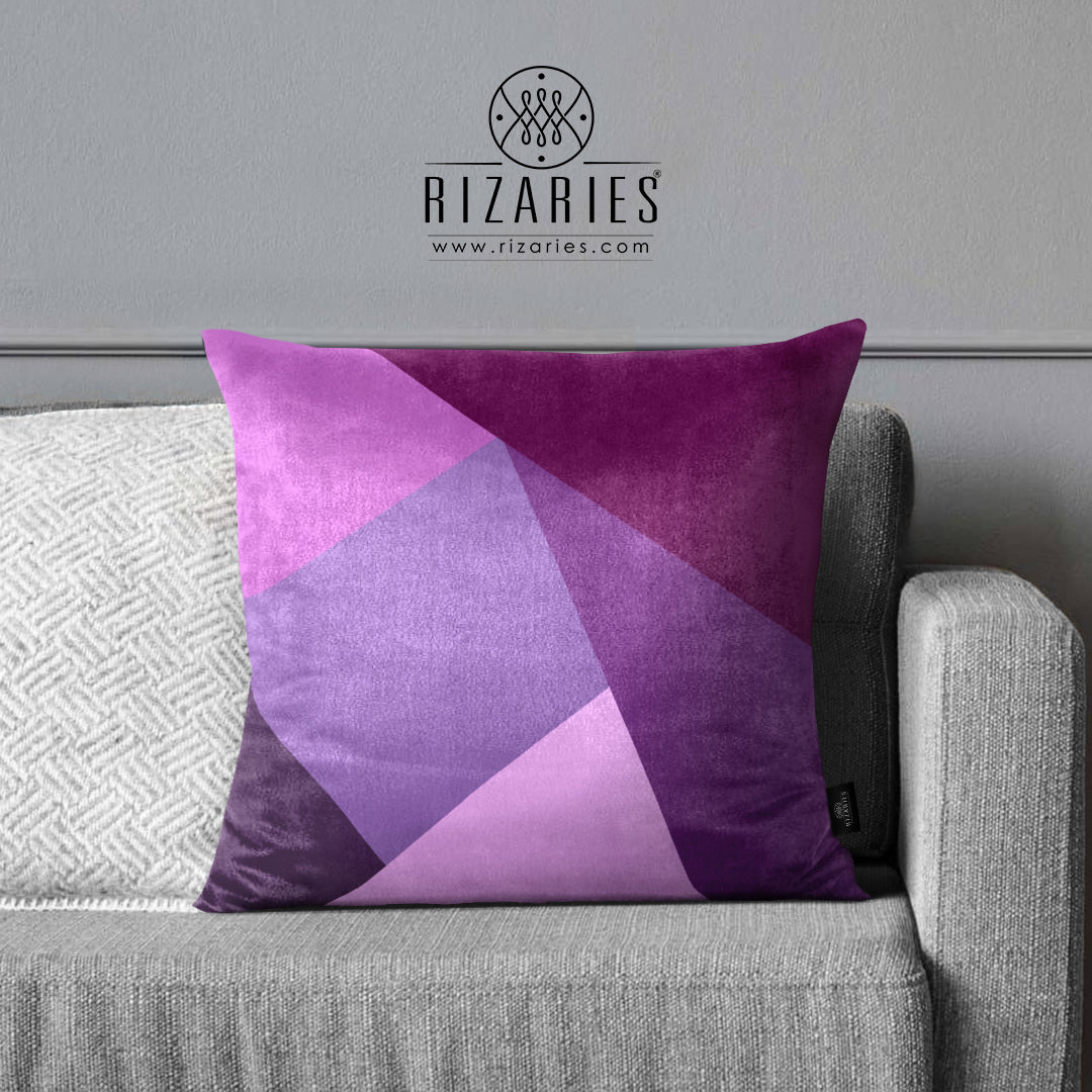 SuperSoft Purple Mist Geometric Throw Cushion