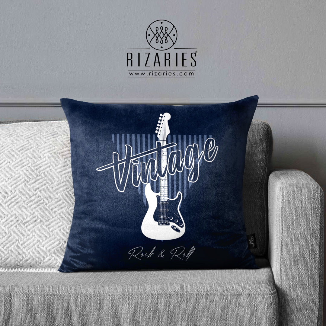 SuperSoft Vintage Music Theme Throw Cushion