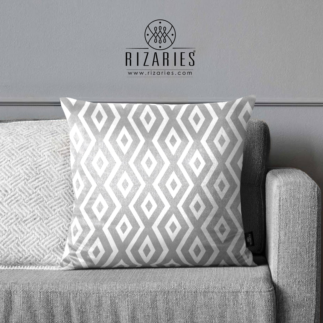 SuperSoft Grey & White Diamond Pattern