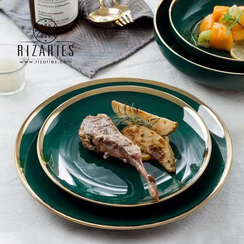 Green & Gold Porcelain Plate