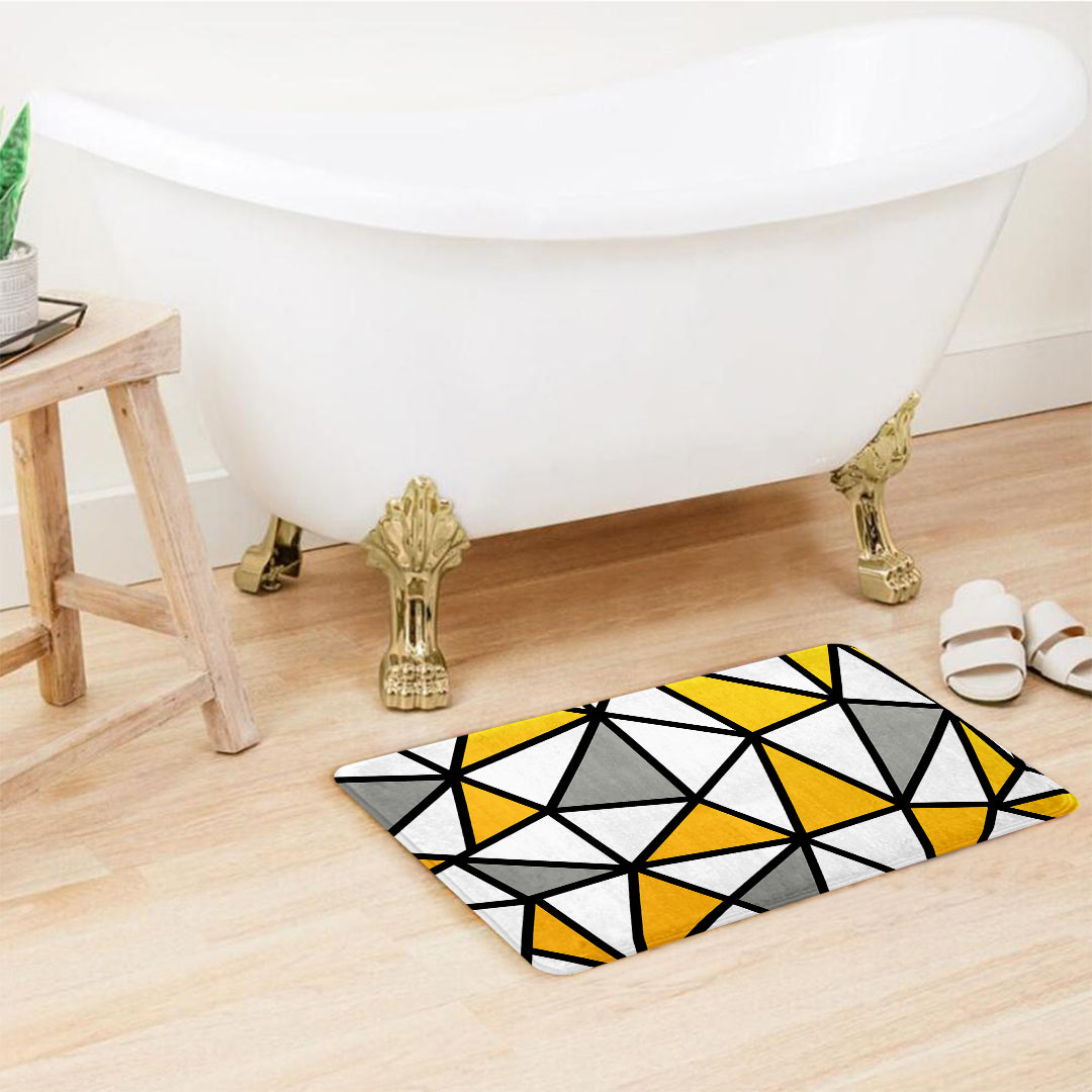 SuperSoft Yellow Geometric Door Mat