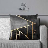 Thumbnail for SuperSoft Grey Black Geo Stone Throw Cushion