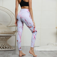 Thumbnail for Pink Abstract Crazy Yoga Pants