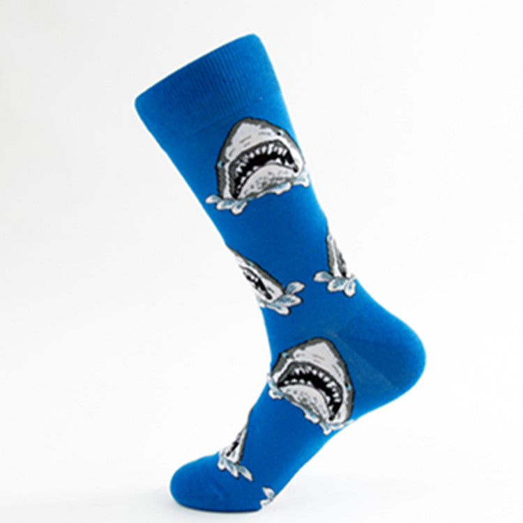 Blue Shark Crazy Socks