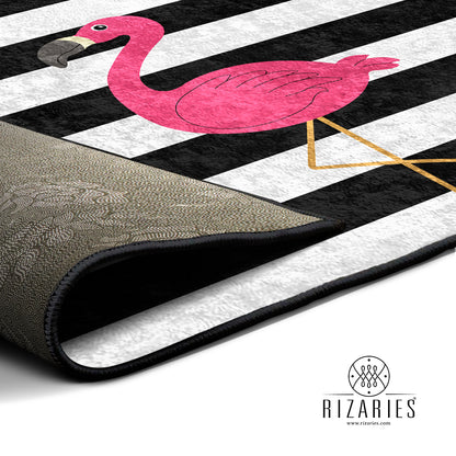 Pink Flamingo Geometric Centerpiece (Rug)