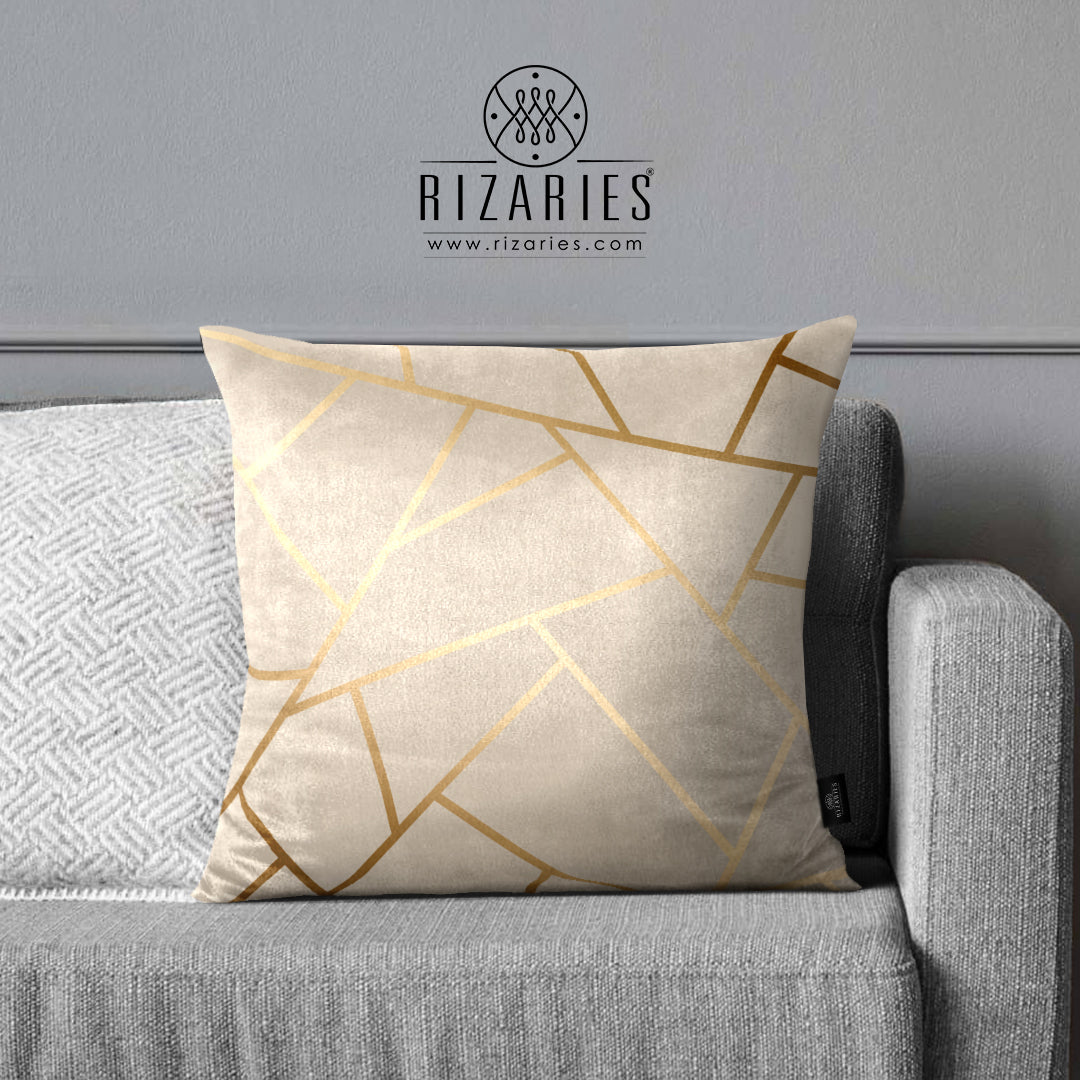 SuperSoft Beige Gold Geometric