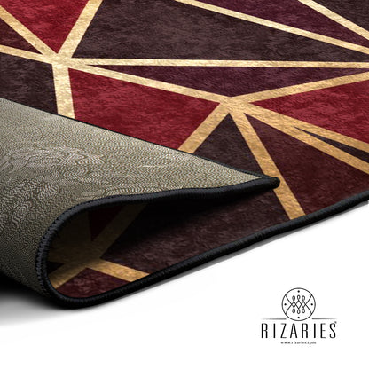 Burgundy Geo Metallic Centerpiece (Rug)