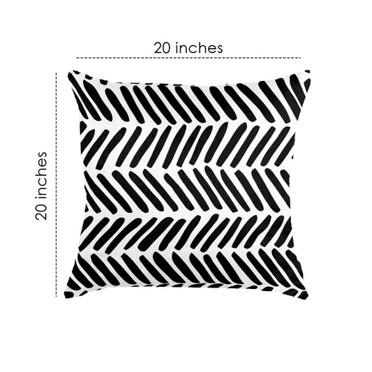 (20" x 20") SuperSoft Black & White Uneven Throw Cushion
