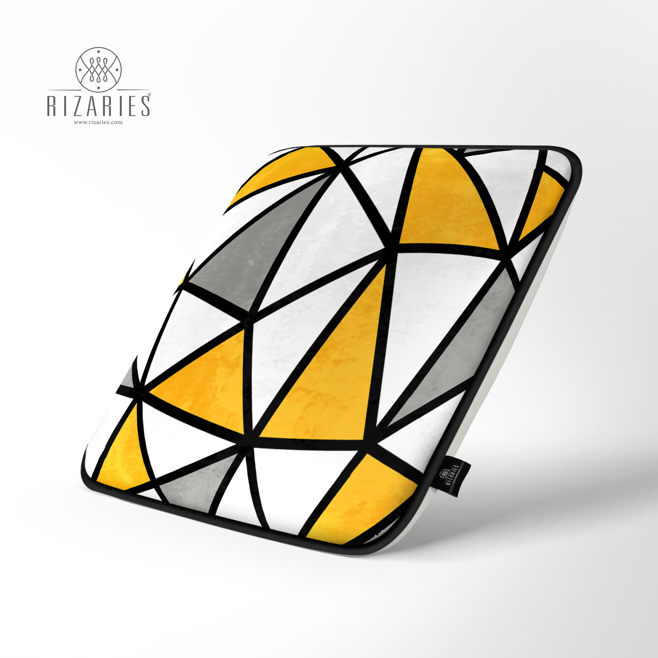 Super Soft Yellow Geometric Chair Cushion