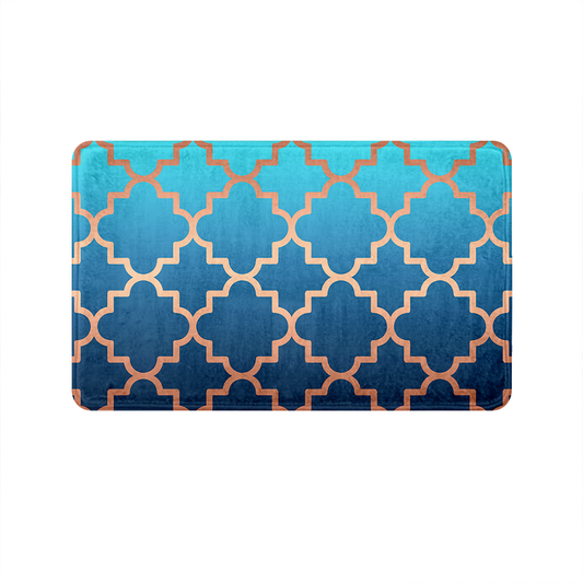 SuperSoft Teal Quatrefoil Door Mat