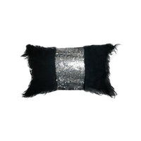 Thumbnail for Rectangle Monster fur & Sequence Black Throw Pillow