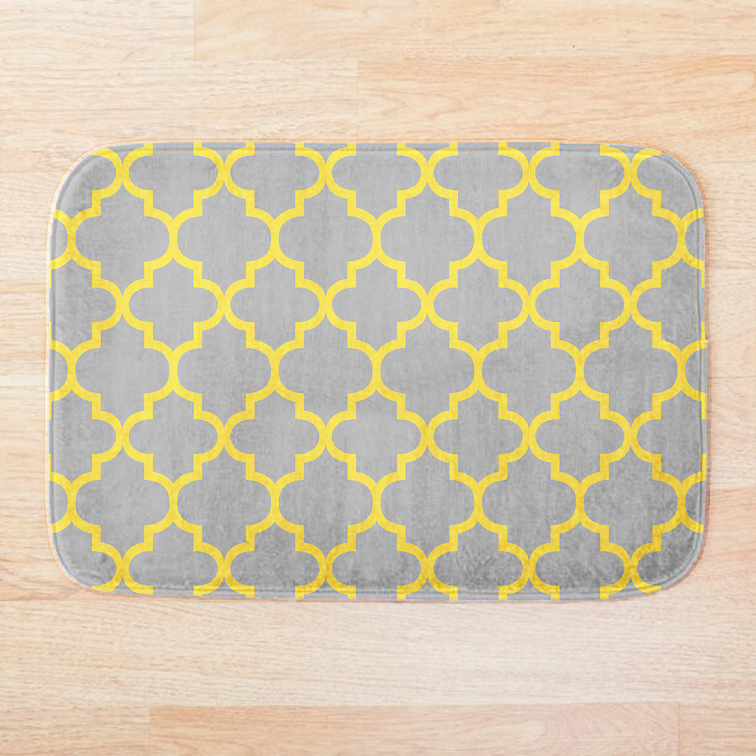 SuperSoft Mustard Quatrefoil Door Mat