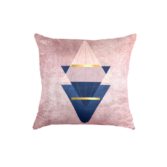 SuperSoft Pink Navy Geo Throw Cushion