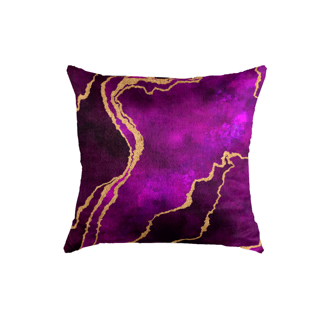 SuperSoft Purple & Gold Abstract Throw Cushion