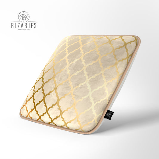 Super Soft Beige Quatrefoil Chair Cushion