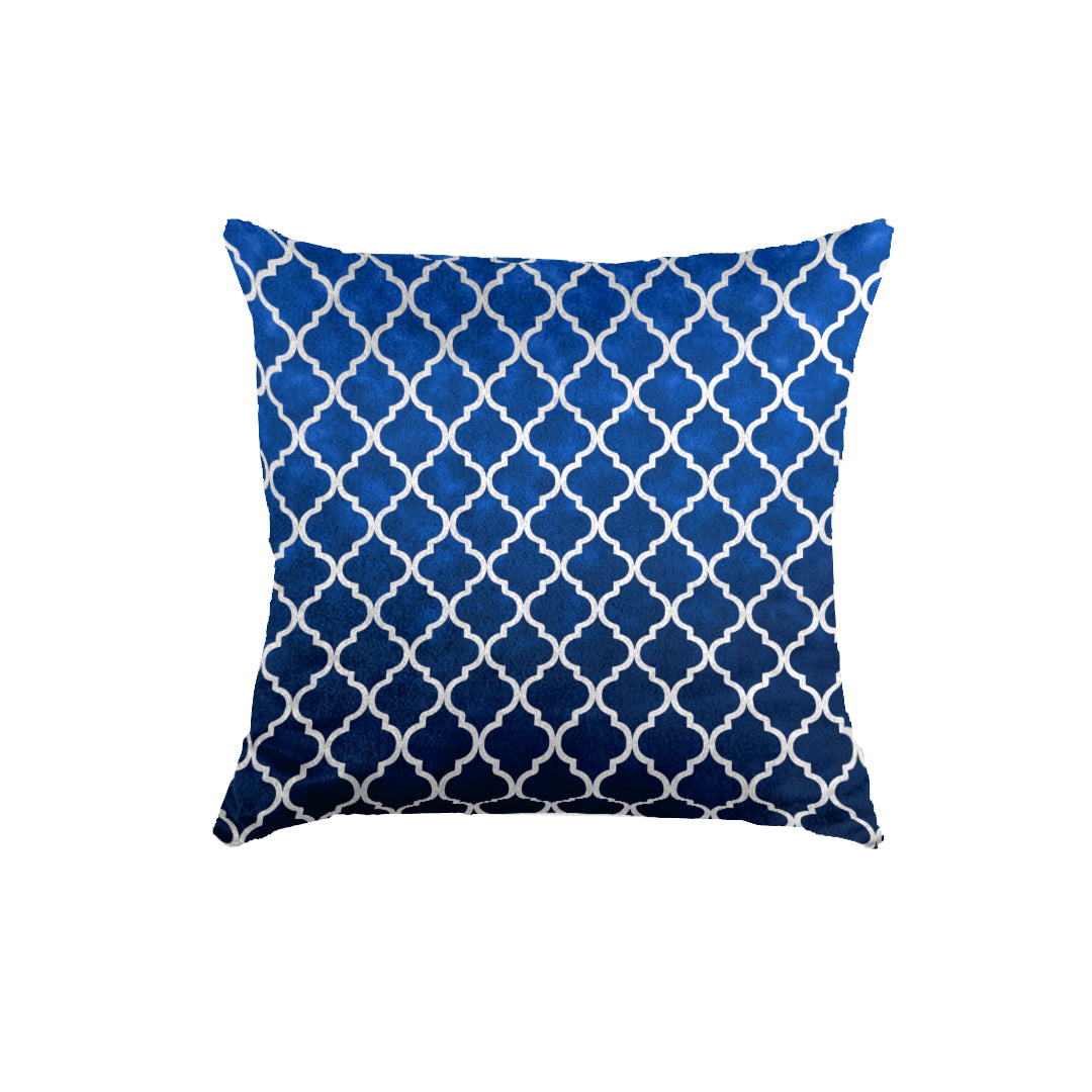 SuperSoft Blue & Silver Quaterfoil Throw Cushion