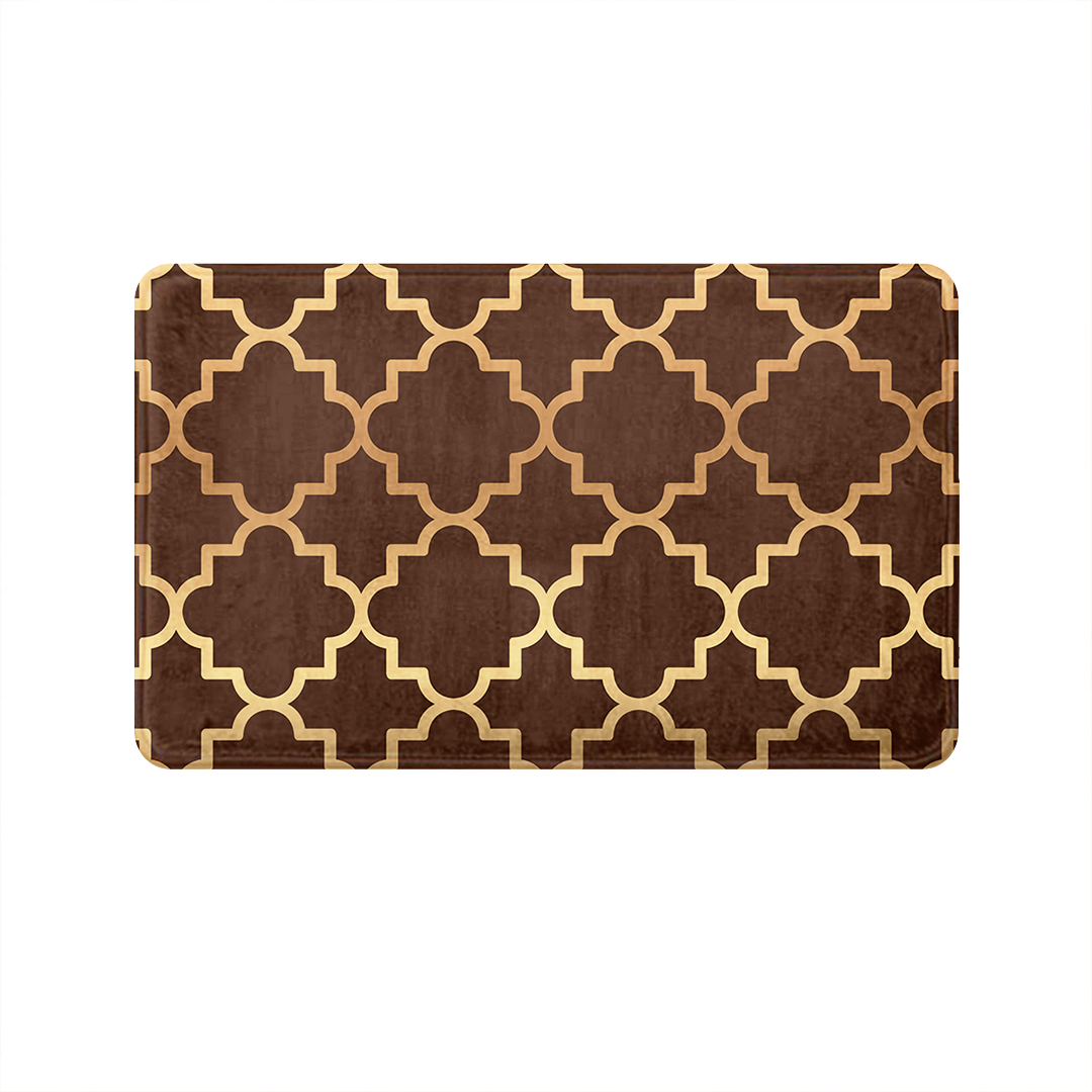 SuperSoft Brown Quaterfoil Door Mat