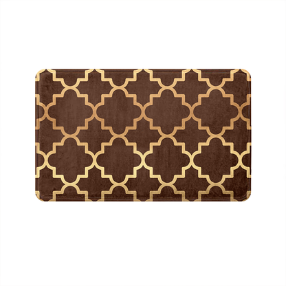 SuperSoft Brown Quaterfoil Door Mat