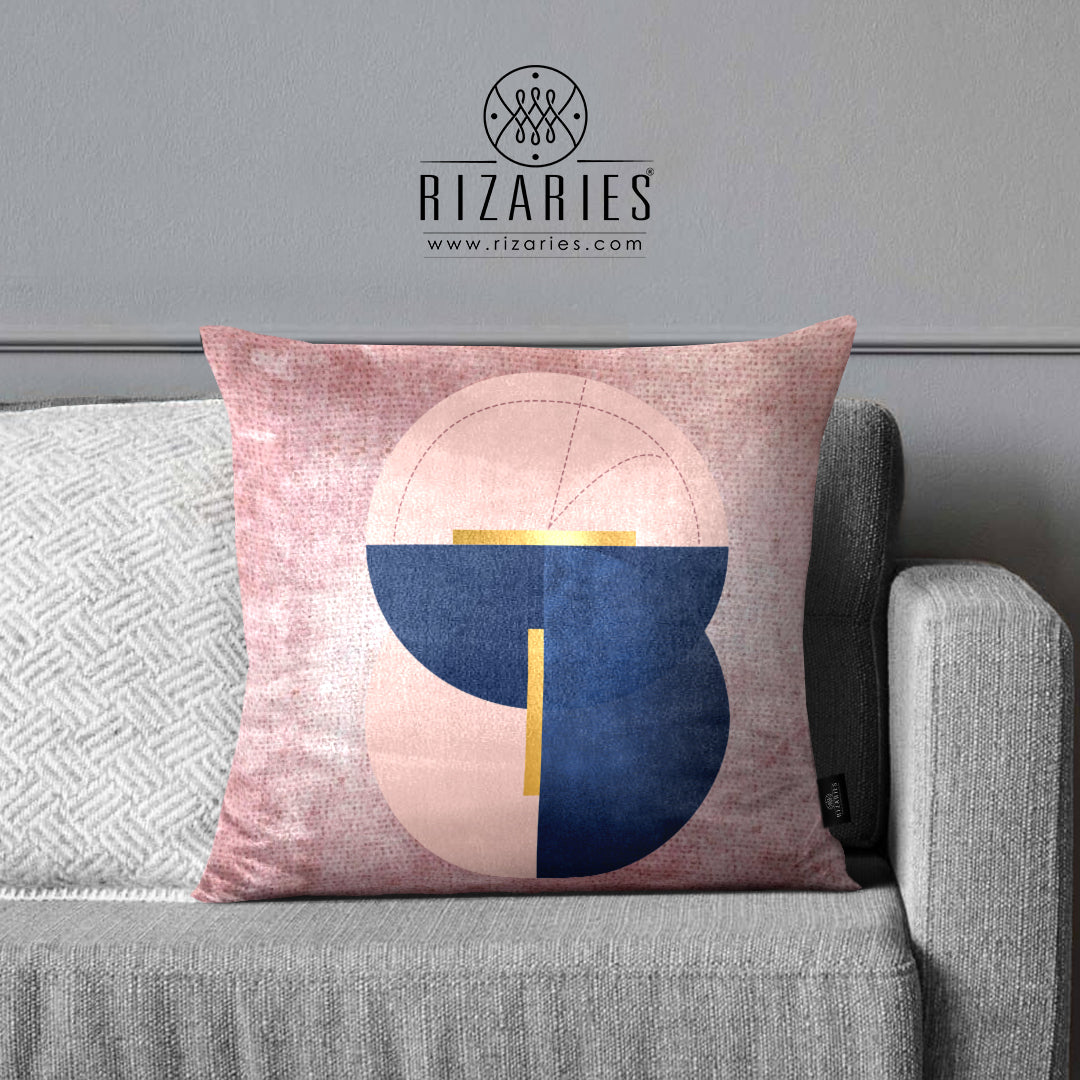 SuperSoft Pink Navy Circles Throw Cushion