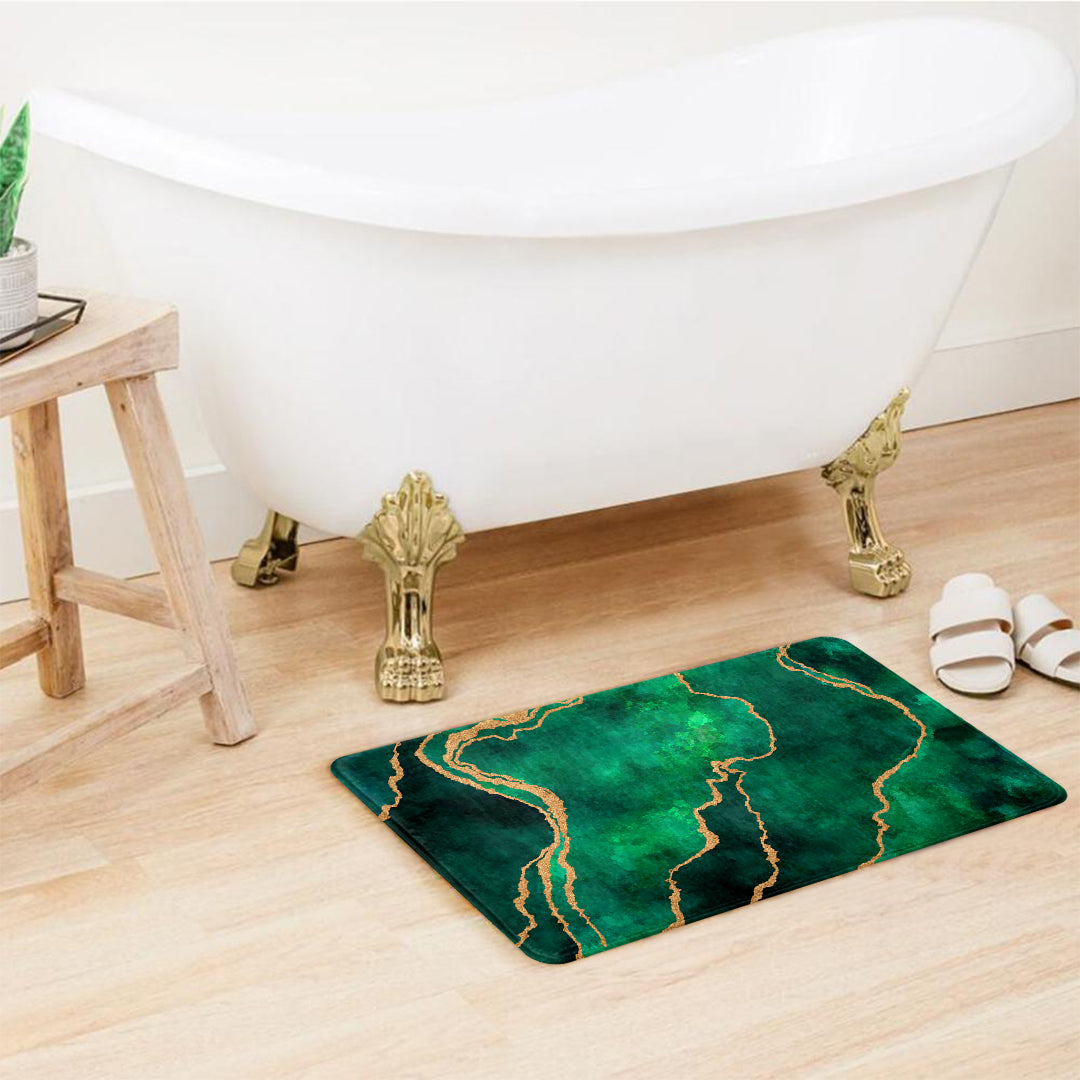 SuperSoft Green Abstract Door Mat