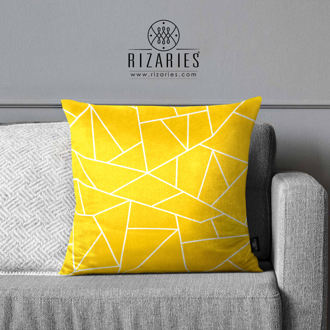 SuperSoft Mustard Yellow White Mosaic Lines