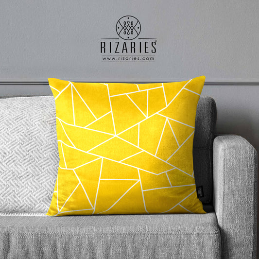 SuperSoft Mustard Yellow White Mosaic Lines