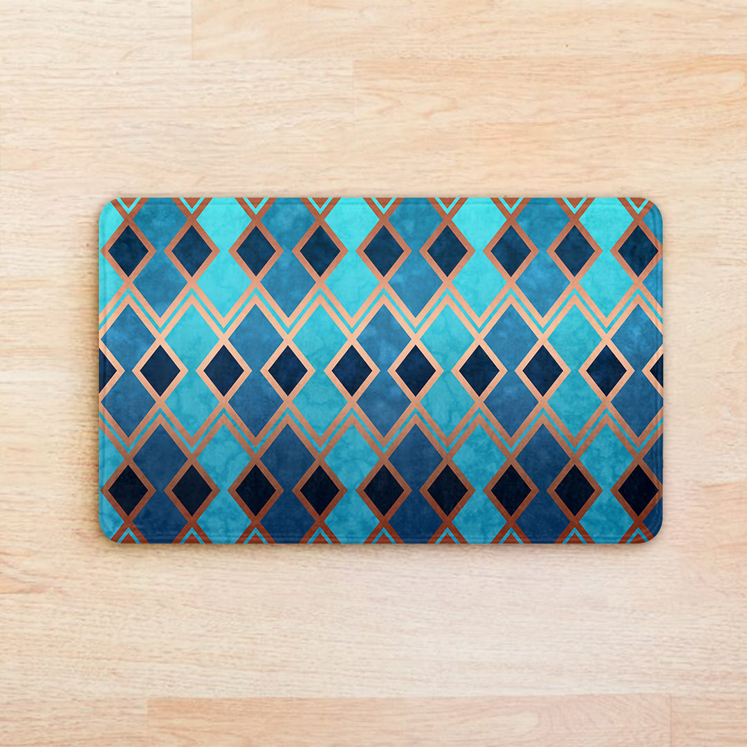 SuperSoft Turquoise & Gold Door Mat