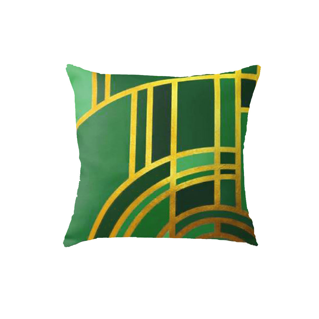 Canvas Art Deco Emerald Throw Pillow