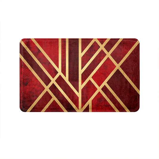 SuperSoft Burgundy Art Deco Door Mat