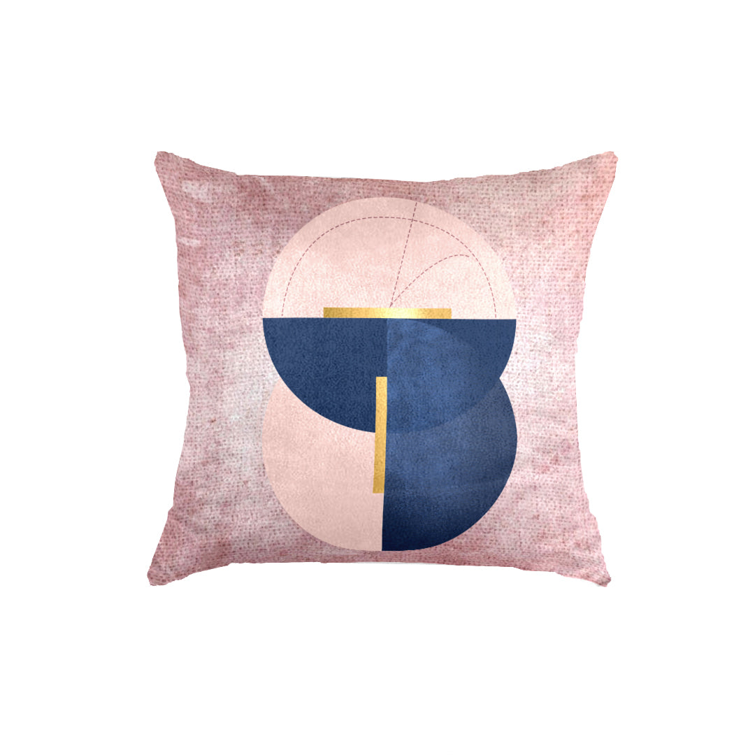 SuperSoft Pink Navy Circles Throw Cushion