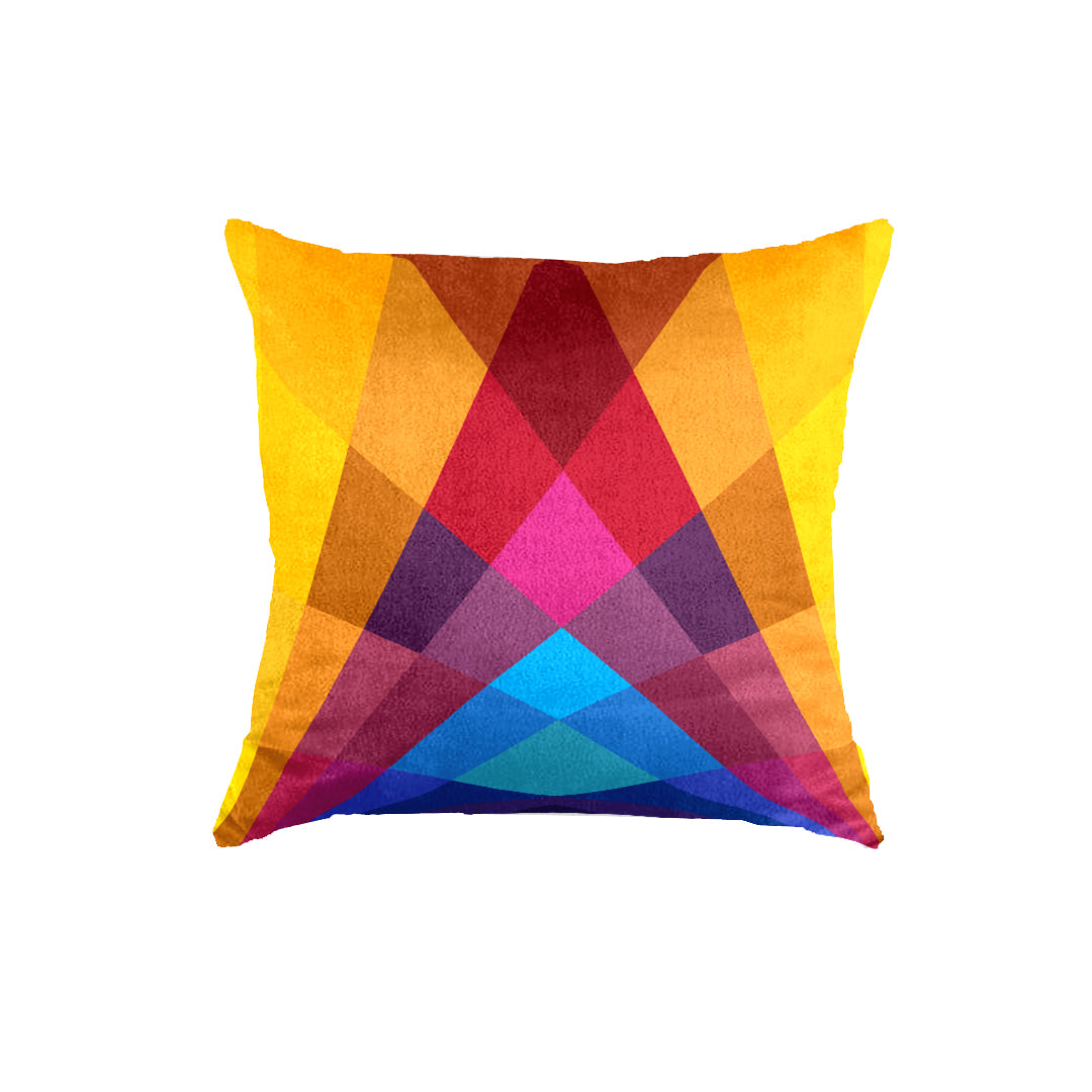 SuperSoft Rainbow Colorful Geometric Throw Cushion