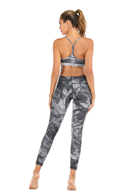 Grey Abstract Crazy Workout 2 Pcs Set