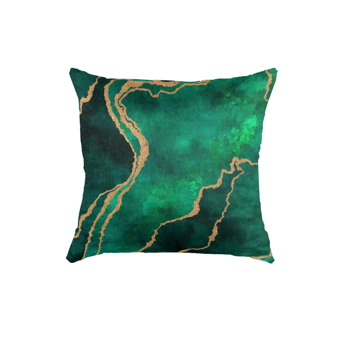 SuperSoft Green Gold Abstract Cushion