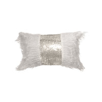 Thumbnail for Rectangle Monster fur & Sequence Grey Throw Pillow