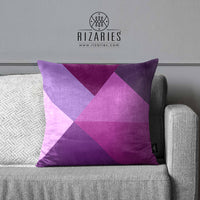 Thumbnail for SuperSoft Purple Mist Triangles Throw Cushion
