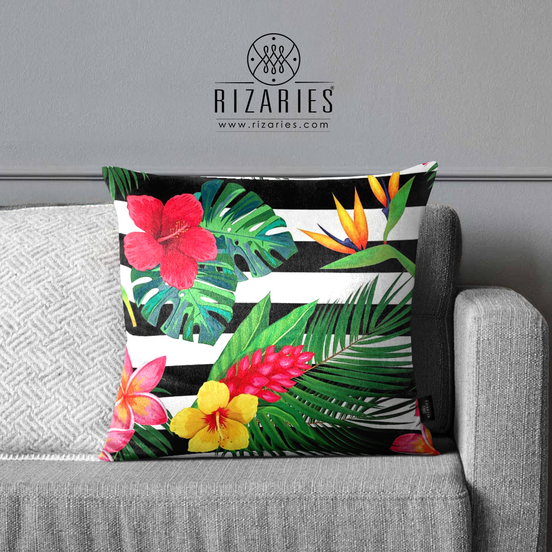 SuperSoft Flowers Geometric Throw Pillow