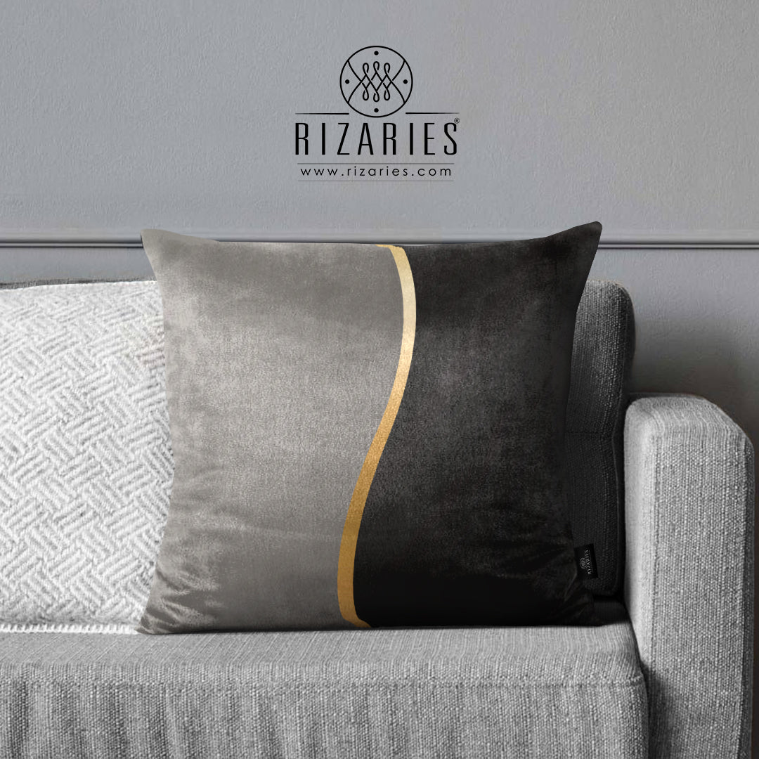SuperSoft Grey Gold Shaded Throw Cushion