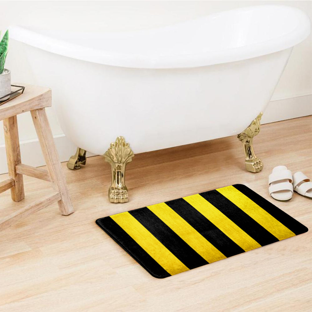 SuperSoft Yellow & Black Stripes Door Mat