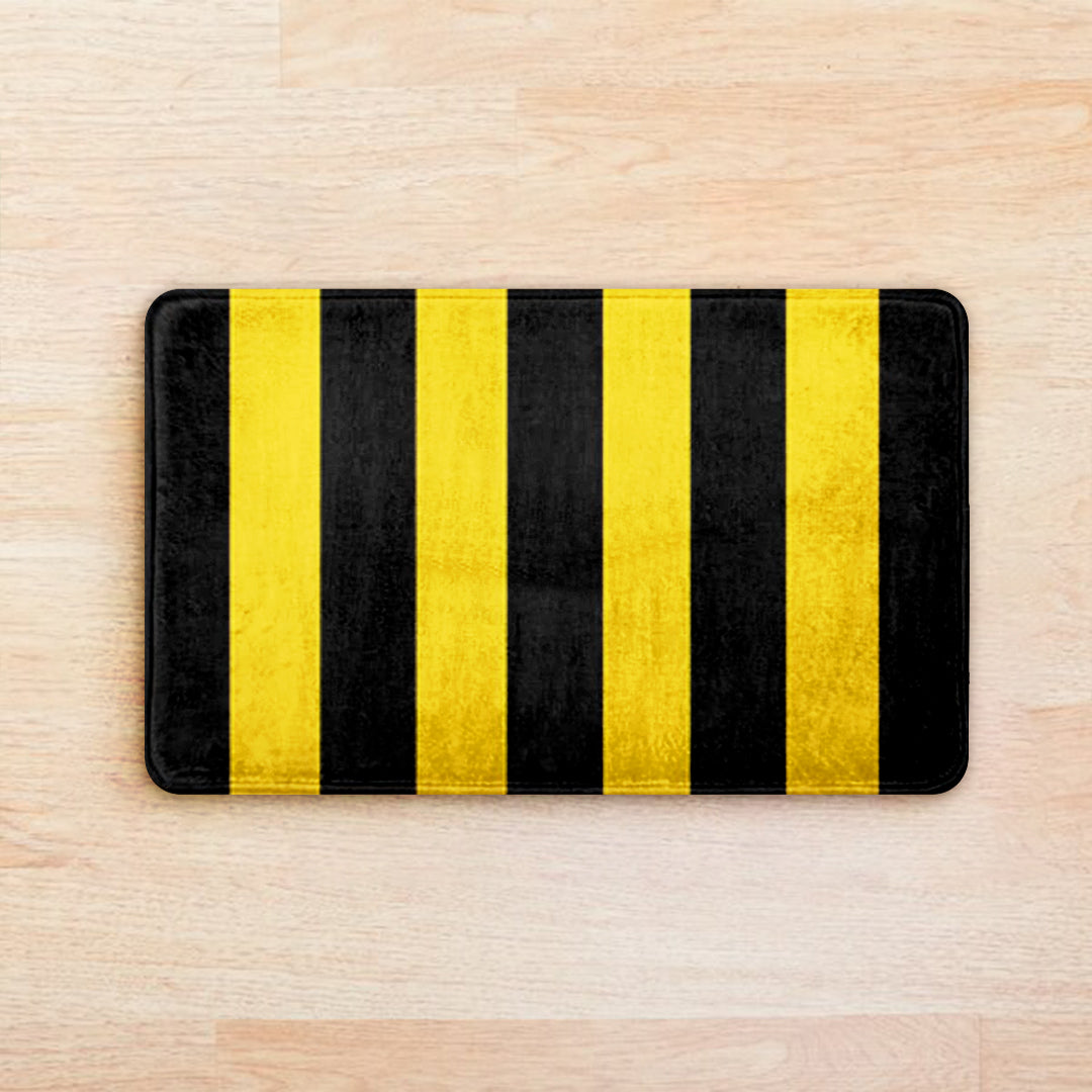 SuperSoft Yellow & Black Stripes Door Mat