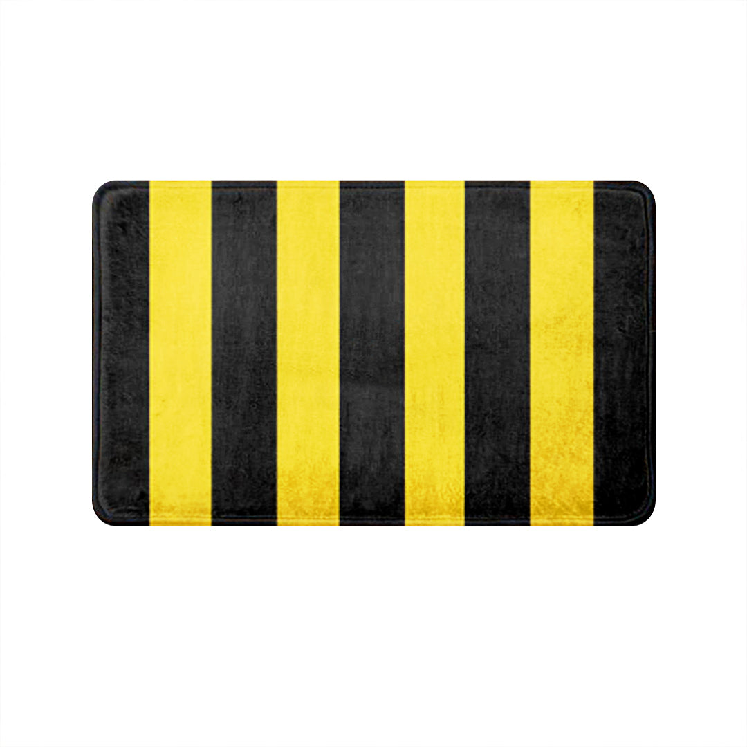 SuperSoft Yellow & Black Stripes Door Mat
