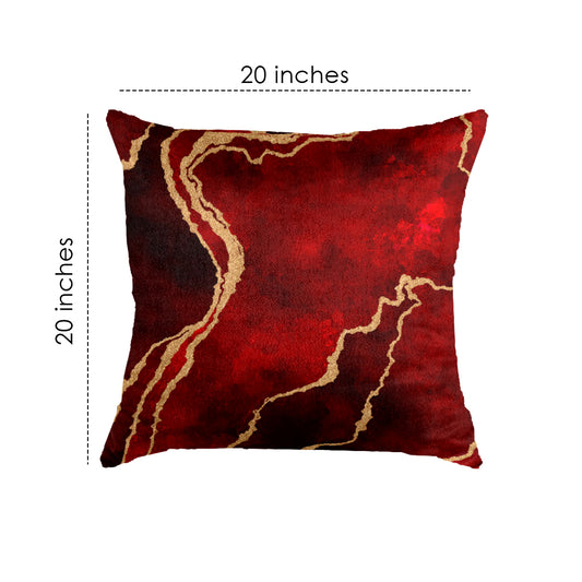 (20" x 20") SuperSoft Burgundy Gold Abstract Throw Cushion