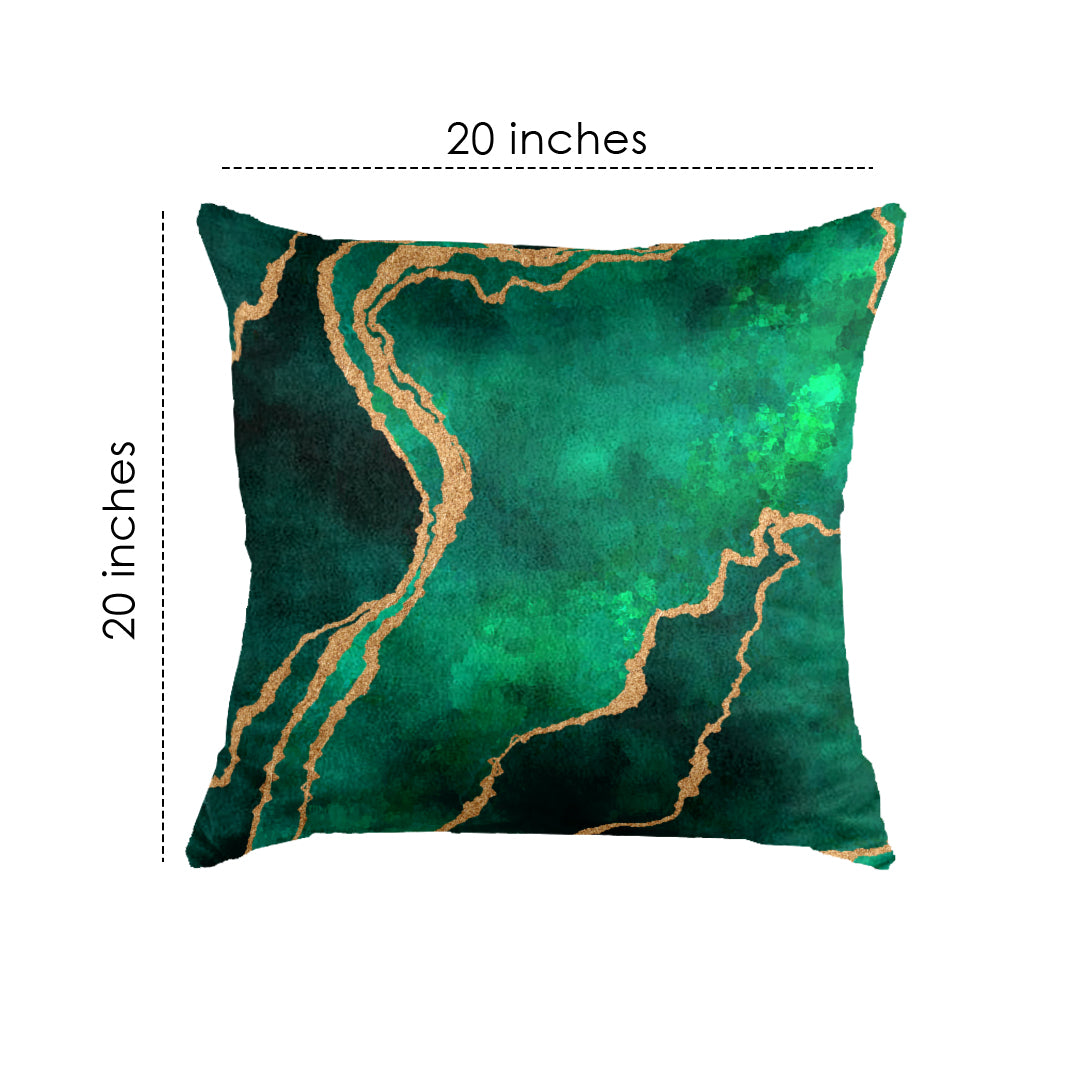 (20" x 20") SuperSoft Green Gold Abstract Throw Cushion