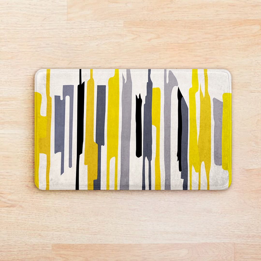 SuperSoft Yellow Grey Lines Door Mat