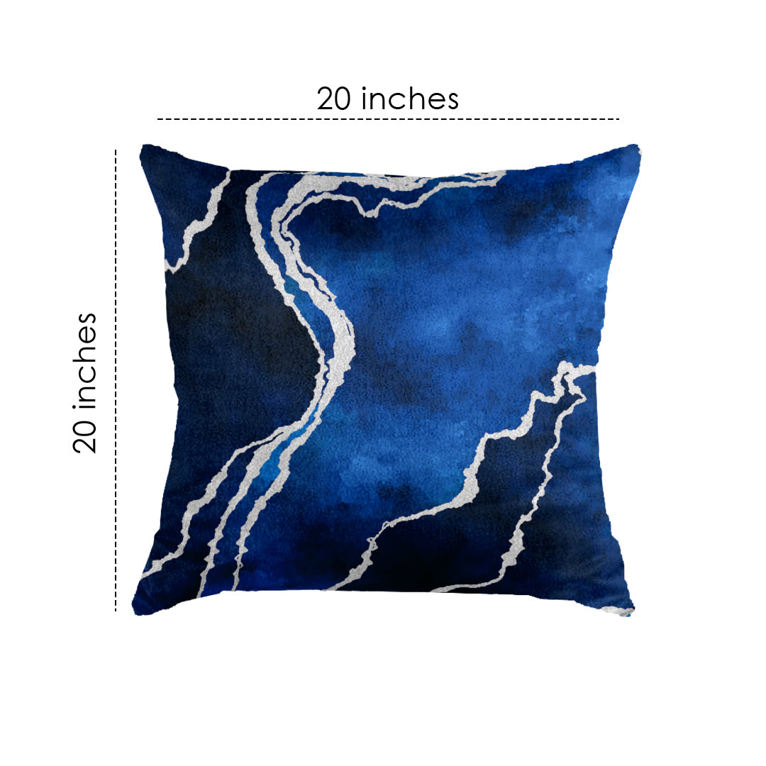 (20" x 20") SuperSoft Navy Silver Abstract Throw Cushion
