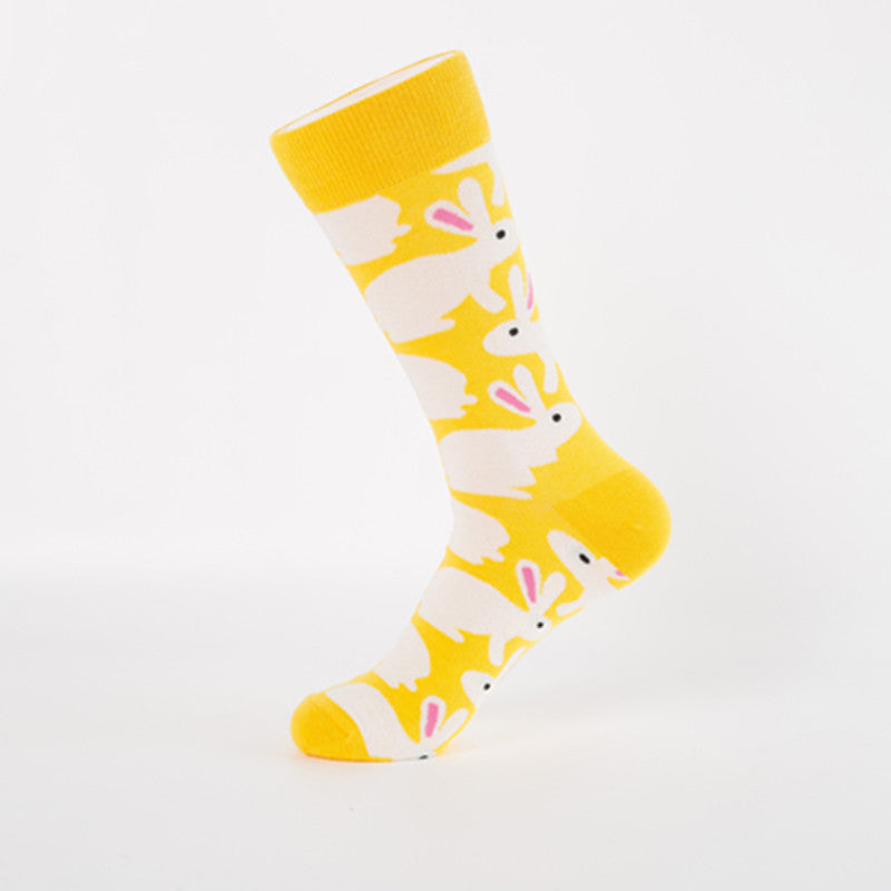 Yellow Rabbit Crazy Socks