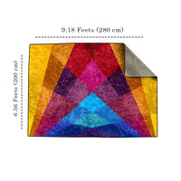 Thumbnail for Colorful Rainbow Geometric Centerpiece (Rug)