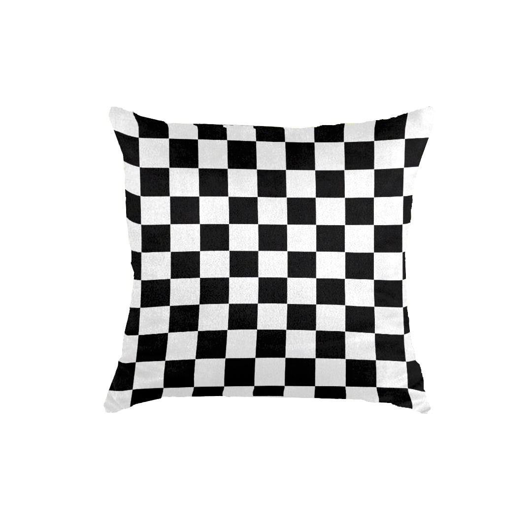 SuperSoft Black & White Checker Boxes Throw Cushion