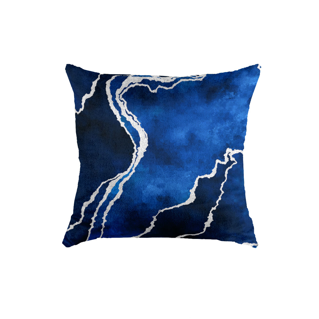 SuperSoft Blue & Silver Abstract Throw Cushion